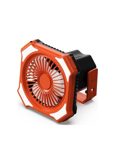 Led Işıklı Çok Fonksiyonlu Kamp Vantilatörü Usb Pille 4891 Turuncu