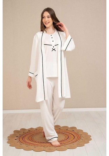 Baha 4524 Yarım Kol 3'lü Pijama Takım 001