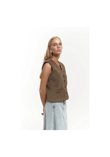Mai Collection Mai Studios Co. Pace Soft Kahve Kısa Yelek Kahve