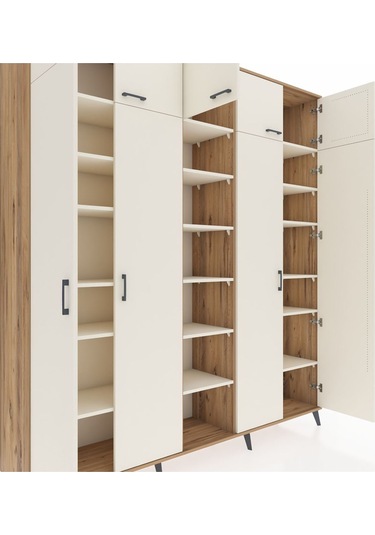 Hyperion Dolap 18 Raflı 9 Kapaklı 220x44x243 Çam-aytaşı/aytaşı Aytası/aytası