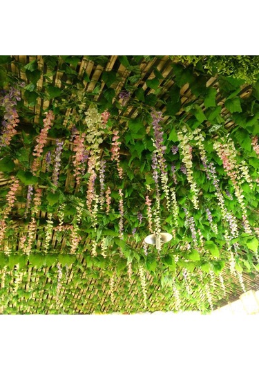 Wezone Yapay Sarmaşık Yaprakları - 5'li Set Dekoratif Plastik Duvar Asma Bitkisi 90cm