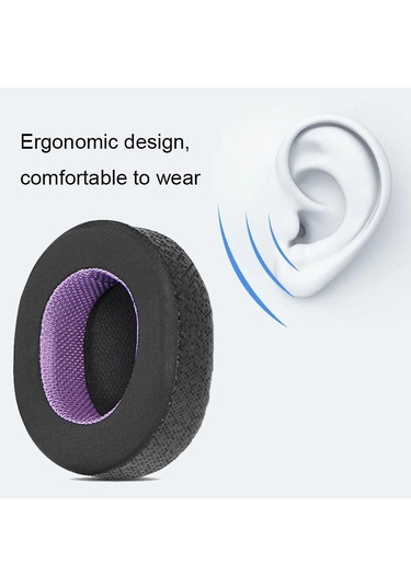 1 Çift Kulaklık Sünger Kulaklık Steelseries Arctis Pro / Arctis 3 / 5 / 7 İçin, Renk: Siyah Mor Örgü Siyah