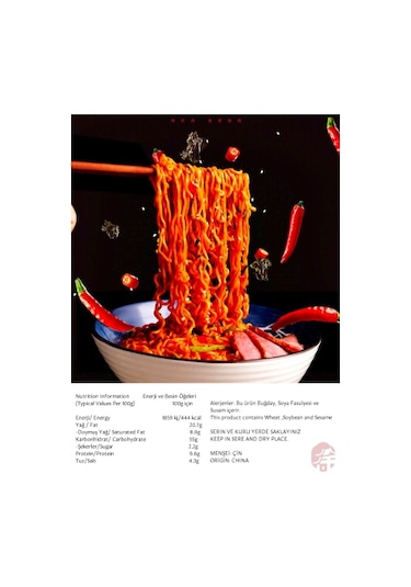 Baıxıang Kore Usulu Hindi Aromalı Erişte Korean Style Hot Turkey Flavor