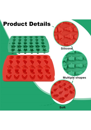 Gatherco Noel Kurabiyesi Şeker Kalıbı Ev Yapımı Pişirme Kalıbı Yaratıcı Kendin Yap Jöle Damla Kalıbı
