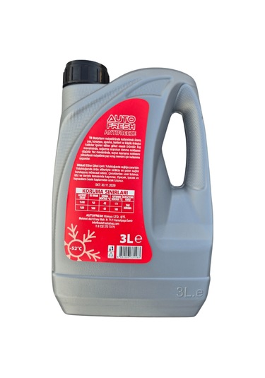 Autofresh Organik Antifriz 3 Lt -52 Kışlık Antifiriz Korozyon Aşınma Önleyici Kırmızı
