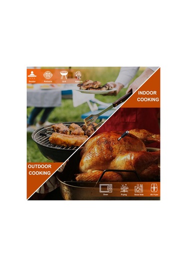 Teltree Bluetooth Et Termometresi, 150m Menzil, Akıllı Uygulama Kontrolü, Alarm Ve Zamanlama Fonksiyonu, 304 Çelik Prob, Şarjlı Depolama Tabanı İle Dış Mekan Izgara Termometresi