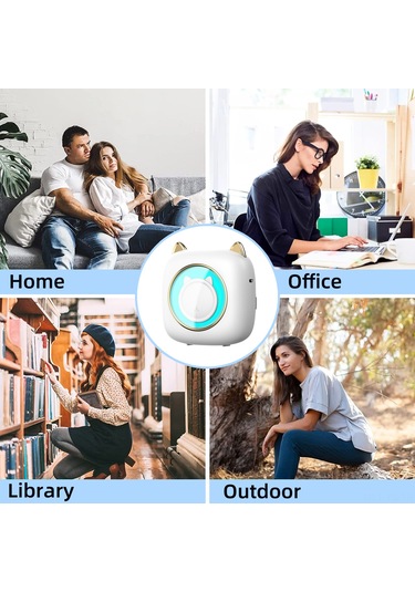 Yunboo C23 Mini Termal Etiket Yazıcı, 1200mah Pil, 57mm Genişlik, 203dpi Çözünürlük, 11 Adet Termal Kağıt + 5 Renkli Kalem Dahil