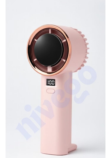 Lcd Göstergeli 1200mah Şarj Edilebilir Bataryalı Taşınabilir Mini Fan Vantilatör Pervane