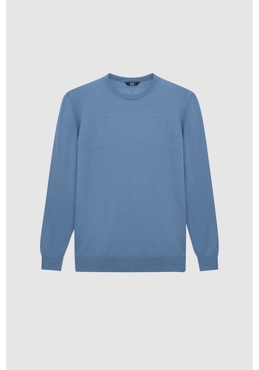 Ds Damat Regular Fit Mavi Düz Kazak 1hc060196016m 701