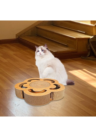 Suntek Kedi Scratcher Parça Zil Topu Eğlence Plakası Çiçek