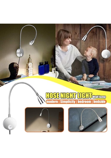 Sagit Başucu,okuma,ışık,,minimalist,led,yatak,okuma,lamba,kısılabilir,,başlık Gümüş