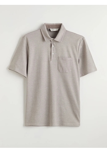 Lc Waikiki Bej Polo Yaka Cepli Erkek Tişört