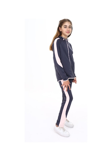 Toontoy Kız Çocuk Baskılı Eşofman Takım Füme