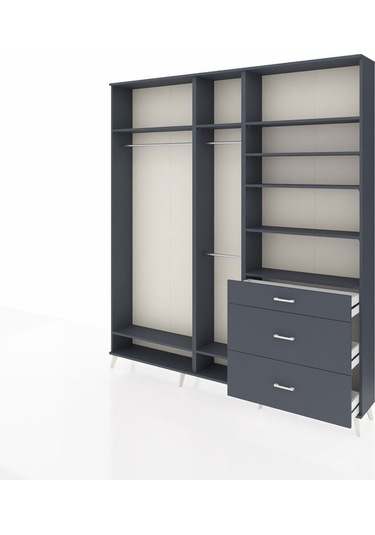Arges Dolap 9 Raflı 3 Çekmeceli 3 Askılı 220x30x243 Antrasit-antrasit/antrasit Antrasıt/antrasıt Arges Dolap 9 Raflı 3 Çekmeceli 3 Askılı 220x30x243 Antrasit-antrasit/antrasit Antrasıt/antrasıt