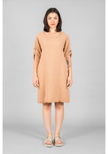 Midi Boy Elbise Camel