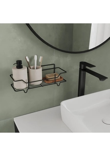 Milardo Banyo Rafı Düz, Siyah 363177347 Siyah Mat