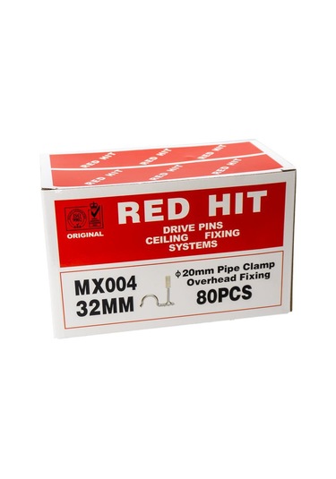 Red Hit Mx004 20mm Boru Sabitleme Kelepçeli Barutlu Çivi 80 Li Paket