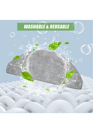 Synodicmonth Eufy L60 Robot Süpürge İçin 4'lü Yedek Parça Mop Bezi, Yıkanabilir Mikrofiber Mop Pedi Mop Bezi Aksesuarları