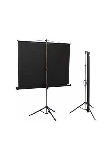 Tx-18 180x180 Tripod İthal Projeksiyon Perdesi Arkası Siyah Fonlu