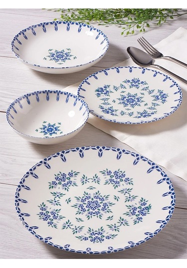 Güral Porselen Camelıa 24 Parça 6 Kişilik Bone Yemek Takımı - 165