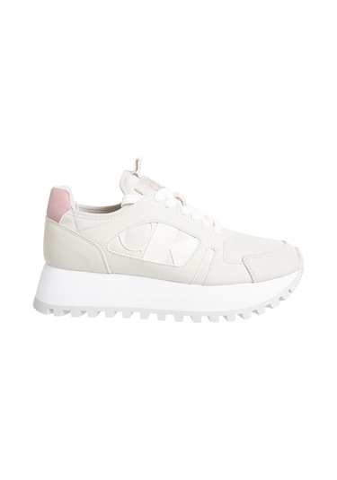 Calvin Klein Runner Low Laceup Mıx Nbs Krem Kadın Sneaker Bej