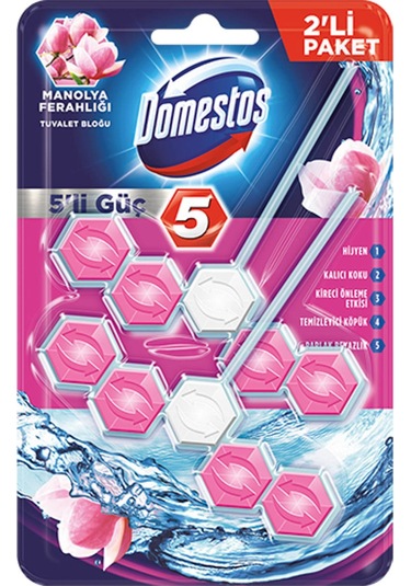 Domestos 5'li Güç Wc Blok Manolya Ferahlığı Duopack 4 x 110 G
