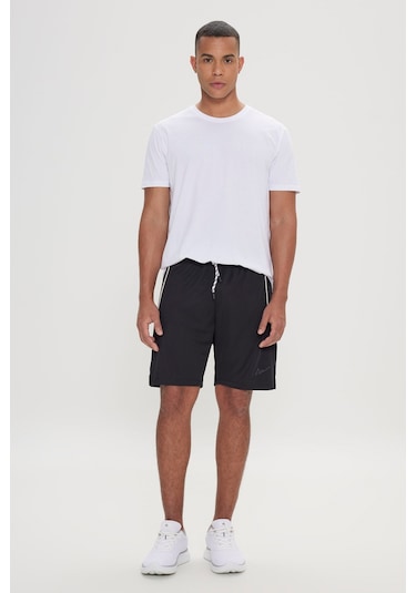 Ac&Co / Altınyıldız Classics Erkek Sıyah Standart Fit Normal Kesim Rahat Örme Şort Siyah