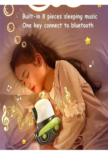 Robot Projeksiyon Gece Lambası Hoparlörlü Şarjlı Yıldızlı Gökyüzü Temalı Led Projeksiyon Lambası Çok Renkli