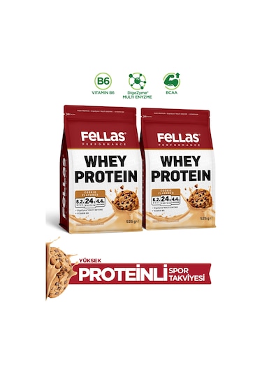 Fellas Whey Protein Tozu 1050 G - Kurabiye Aromalı 525 G x 2 Kurabiye