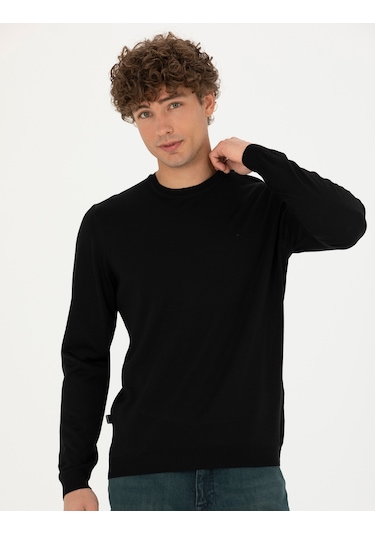 Pierre Cardin Erkek Siyah Triko Kazak 50270054-vr046 Siyah