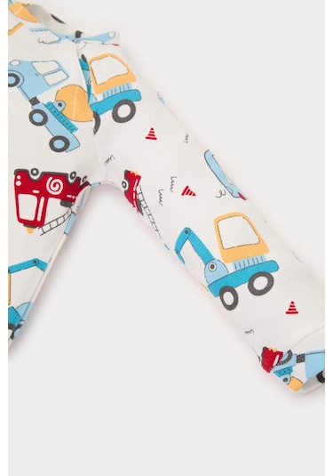 DeFacto Erkek Bebek Yenidoğan Araç Baskılı Uzun Kollu Waffle Tulum E2395A525SPER105 Ekru DeFacto Erkek Bebek Yenidoğan Araç Baskılı Uzun Kollu Waffle Tulum E2395A525SPER105 Ekru