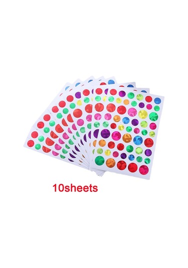 Çocuklar İçin Işıltılı Holografik Yuvarlak Nokta Kalp Yıldız Çıkartmalar Öğrenci Ödülleri Glitter Folyo Davranış Ödül Tablosu Dekorasyon Çıkartmaları Yellow