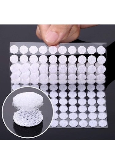 100 Adet Arkası Yapışkanlı Yuvarlak Cırt Cırtlı Bant - Cırt Bant (549662945)