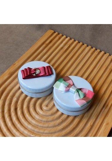 Uretti - Ayşe 7362 8284 El Yapımı 2'li Misk - Amber Ve Okaliptus Metal Kutuda Mum - 3 X 7 Cm Beyaz