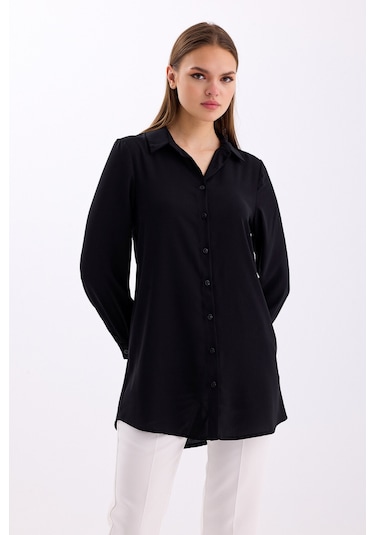 Uzun Kollu Regular Fit Basic Gömlek 2020 Siyah