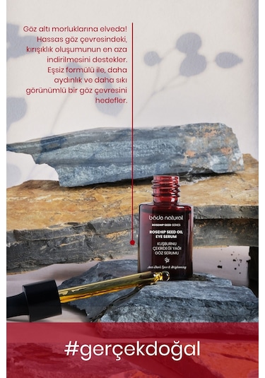Bade Natural Kuşburnu Çekirdeği İçerikli Aydınlatıcı ve Leke Karşıtı Göz Serumu 15 ML