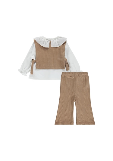 Civil Baby Bebe Yakalı 6-18 Ay Takım - Bej