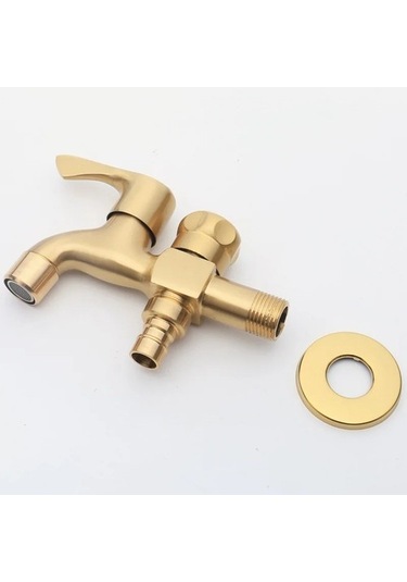 Joyhub Mingjin Shop2 B Tarzı Yüksek Li Pirinç Çift Kullanımlı Çamaşır Makinesi Musluk Banyo Köşe Musluk Dokunun Bahçe Dış Mekan Mikser Fuz3eı Beyaz