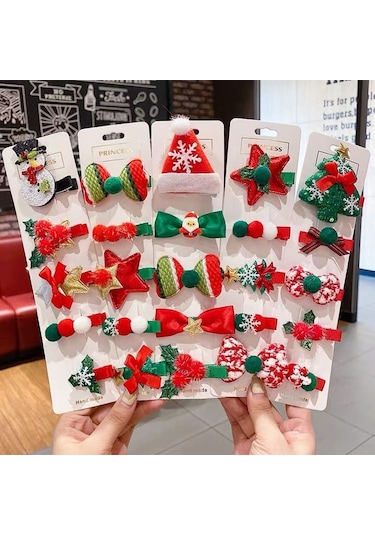 5 Adet Noel Çocuk Sevimli Saç Aksesuar No:1 Kardan Adam
