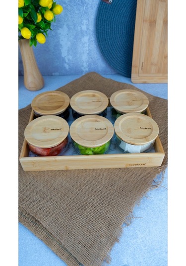 Bambum 13 Parça Duo Cam Kahvaltılık Mermer Desen B6137 Ahşap