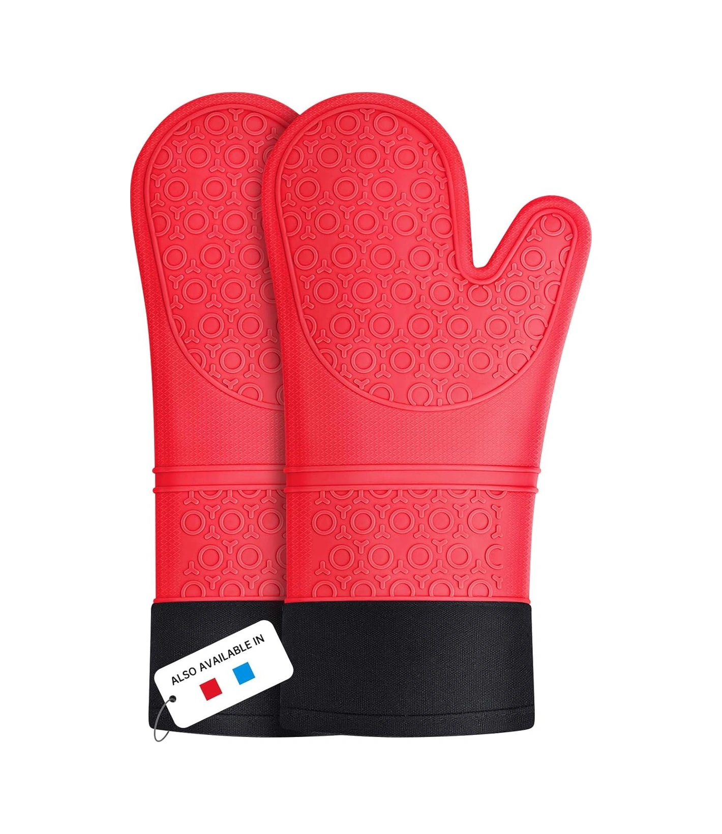 3b Trend 2 Adet Silikon Yanmaz Yapışmaz Isı Yalıtımlı Mutfak Fırın Eldiveni Kırmızı Kırmızı