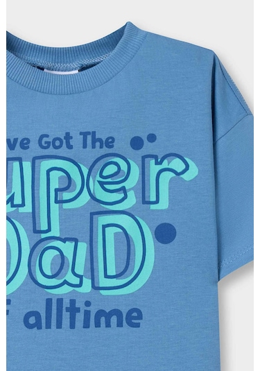 Defacto Erkek Bebek Bisiklet Yaka Baskılı Kısa Kollu Tişört E1076a525smbe343 Mavi