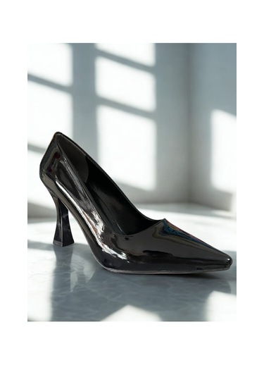 Siyah Rugan Bayan Stiletto Siyah - Rugan