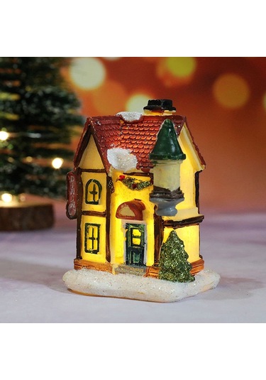 Springsun "mini Noel Işıklı Ev Dekoru - Aydınlatmalı, Şık Ve Dayanıklı Resin Süs" Siyah