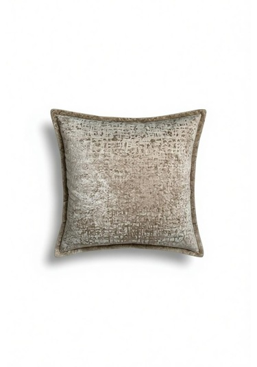 Kırlent İthal Kadife Kumaş 3'lü Set - Yumuşak Dokulu Dekoratif Özel Tasarım Kırlent Kılıfı Bej