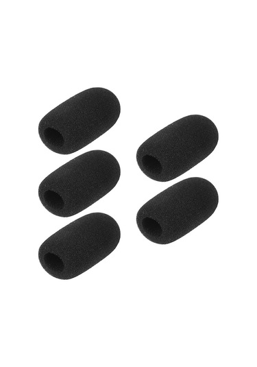 F Tipi Siyah Mikrofon Köpük Koruması 62mm Yükseklik, 30mm Dış Çap, 14mm İç Çap - 5 Adet, Ses Kalitesini Artırır, Gürültüyü Azaltır