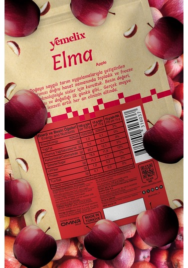 Freeze Dried Elma Kuru Meyve Cipsi - Dondurularak Kurutulmuş Elma 15g 15 G