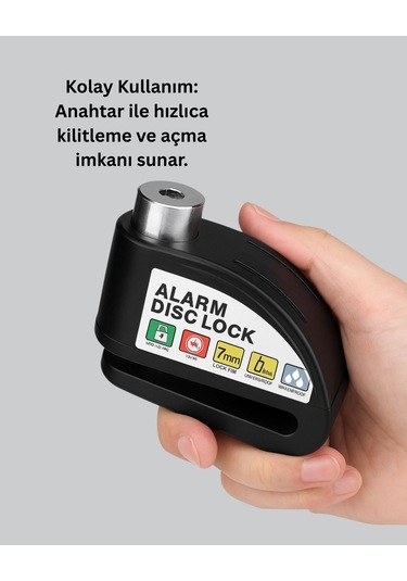 Taşınabilir Alarm Disk Kilidi Motosiklet Scooter Bisiklet Güvenlik