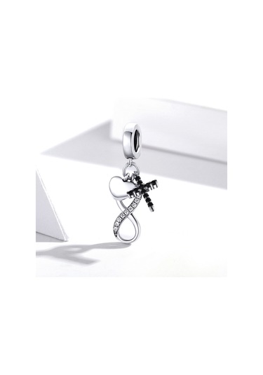 S925 Ayar Gümüş Sonsuzluk Sembolü Çapraz Kolye Dıy Bilezik Kolye Aksesuarları Çok Renkli