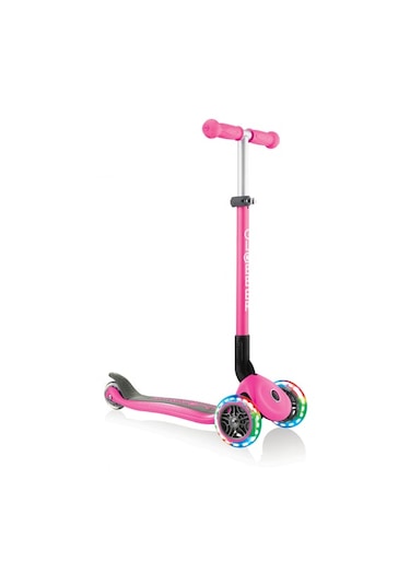 Globber Primo Katlanabilir Lıghts - Çocuklar Için 3 Tekerlekli Işıklı Scooter-Pembe